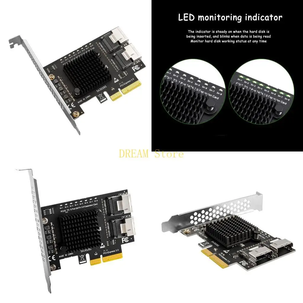 PCI-E to MiniSAS SFF8087 8 Port SATA3.0 Expansion Card PCIe to SFF 8087 Best Sale