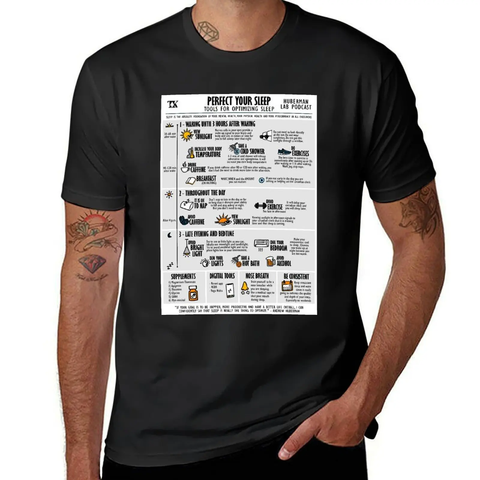 Perfect your sleep (Andrew Huberman) T-Shirt for a boy animal prinfor boys men t shirt
