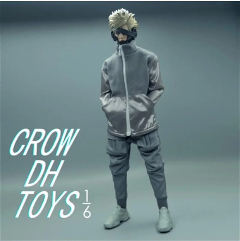 متوفر للبيع 1/6th موضة عادية رمادي اللون قميص بلايز السراويل بنطلون CROWTOYS نموذج لشخصيات دمية عادية 12 بوصة جمع #3