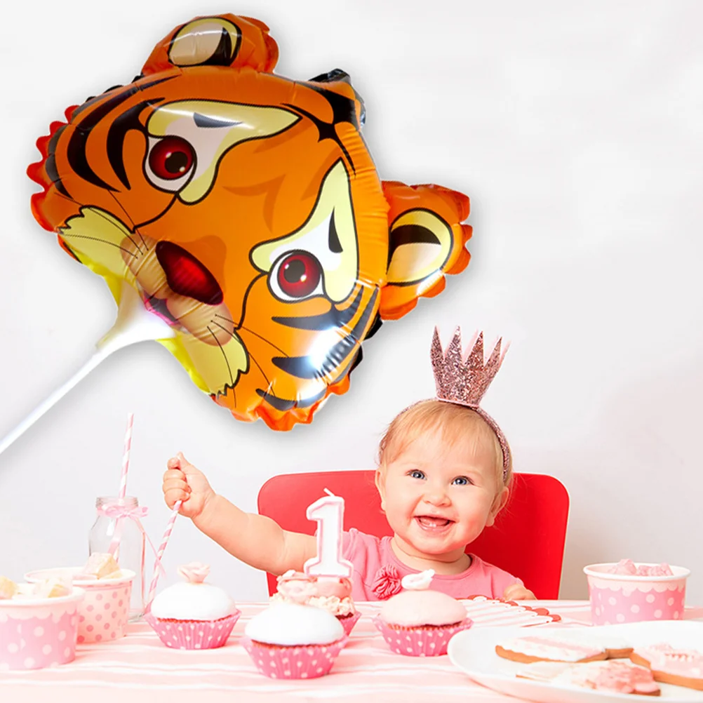 

10Pcs Tiger Balloons New Year Decoration Set Entrance Wall Food Table Behind Head Table Tiger Head Balloons New Year Balloon
