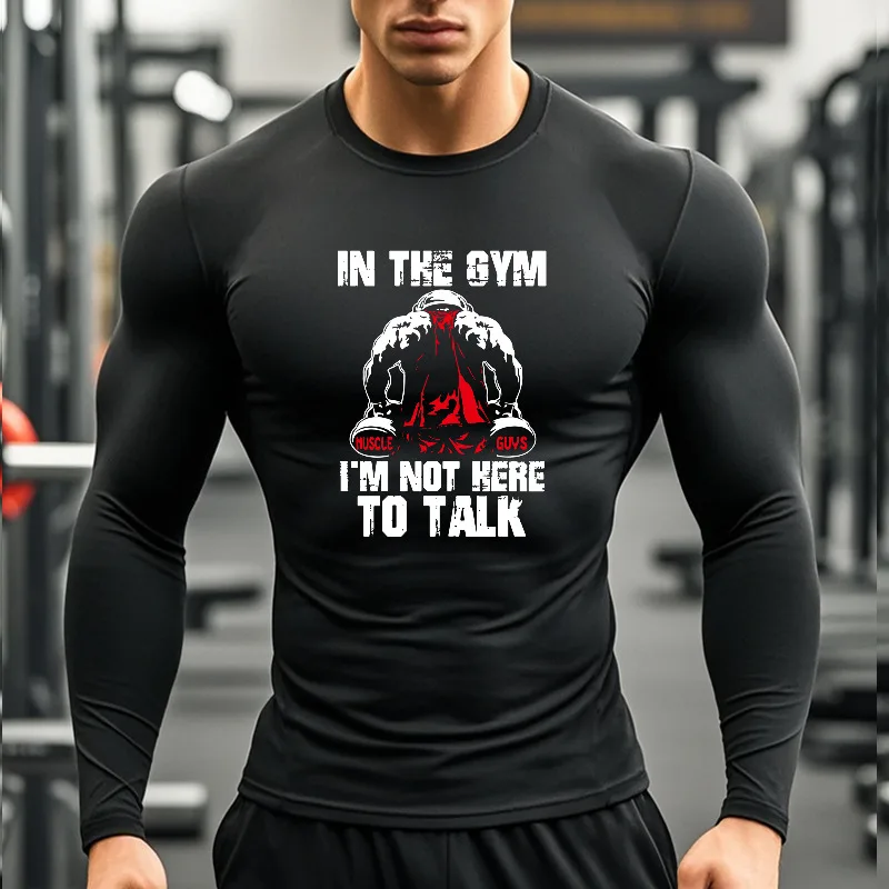 Compression Tight Shirts Autumn Long Sleeve T-shirts Mens Base-Layer Quick Dry Workout Sports Tops Gym Fitness Jogging Clothing