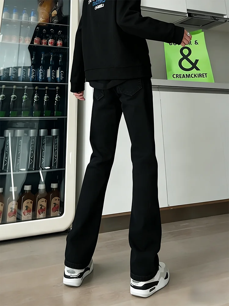 

Мужские джинсы Cleanfit с подкладкой, расклешенные, прямые, эластичные, повседневные, из хлопкового денима, в стиле High Street