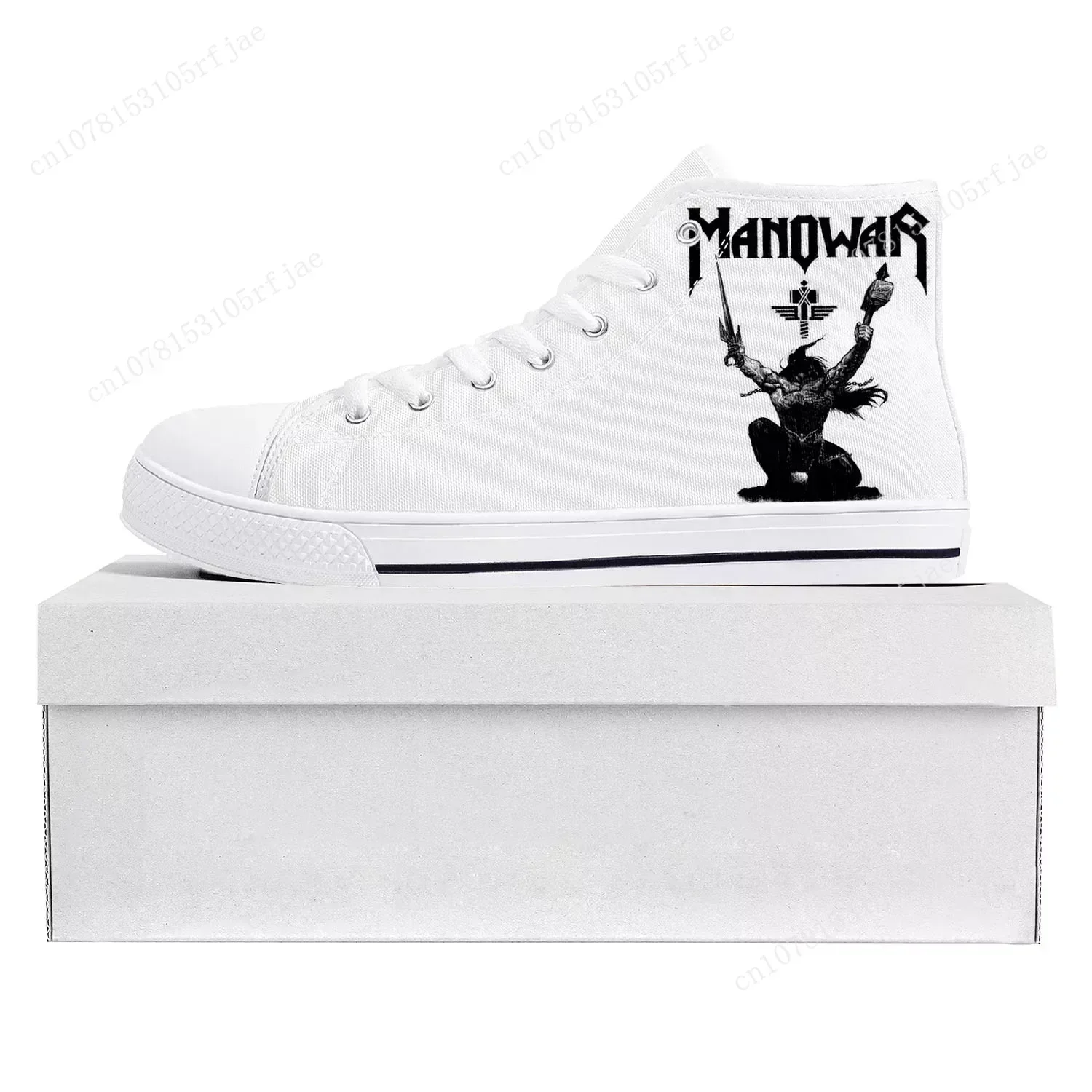 Manowar Band High Top High Quality Sneakers Mens Womens Teenager Canvas Customized Sneaker Casual Couple Shoes Custom Made Shoe