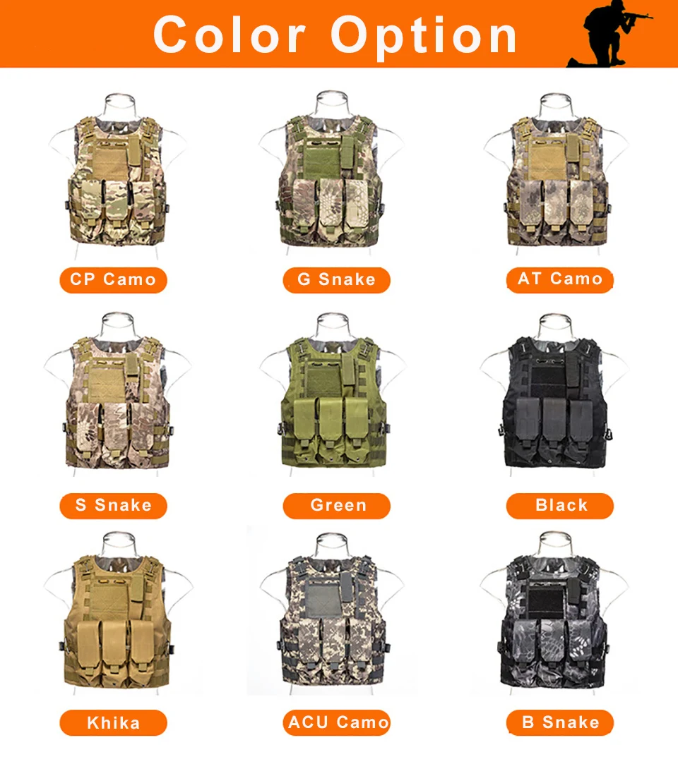 Imagem -04 - Airsoft Engrenagem Militar Tático Colete Molle Combate Assalto Placa Transportadora Colete Tático 10 Cores cs Roupas ao ar Livre Caça Colete