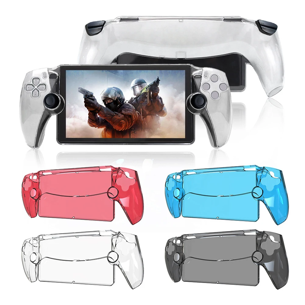 Transparent Protective Case for PS5 Portal Anti-Drop Shockproof Washable Ergonomic Design for PlayStation Handheld Console