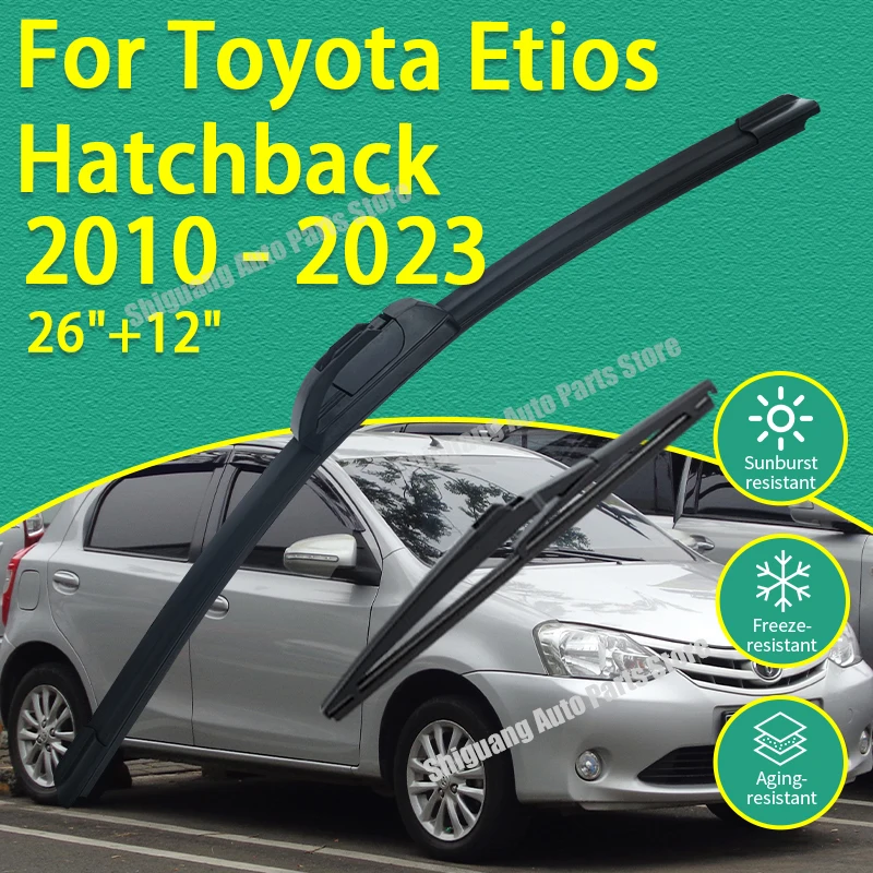 Limpadores de Para-brisa com Revestimento de Silicone Dianteiro e Traseiro para Toyota Etios Hatchback 2010 - 2023 Acessórios para Limpadores de Carro