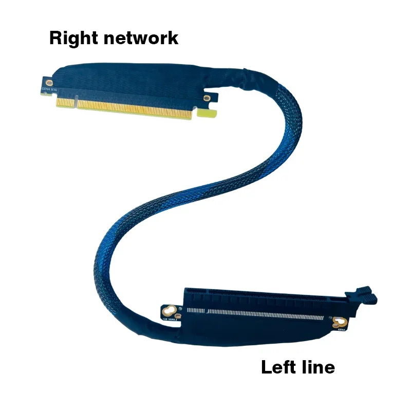 16AB4 PCI Express 4.0 X16 Graphics Card Extension Cable GPU AI Adapter Cable Server High-speed 90° Right Left Angled