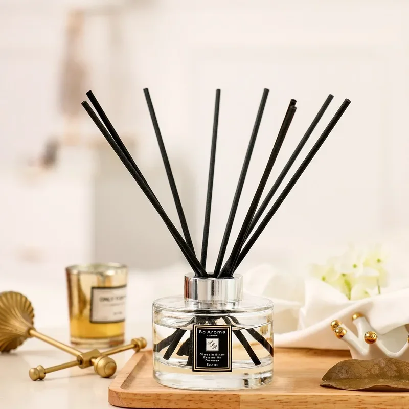 165ML Reed Diffusers Set with 5pcs Aroma Fiber Sticks Glass Bottle, Lime basil citrus/Neroli,No Fire Aromatherapy Oil Sets