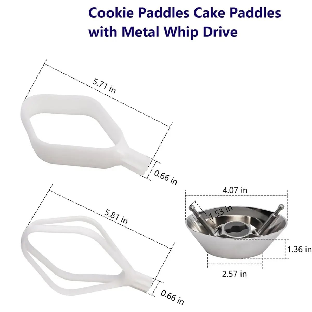 

(A25M) Cookie Paddles Cake Paddles with Metal Whip Drive Compatible with Universal Mixers for Artiste Mixer