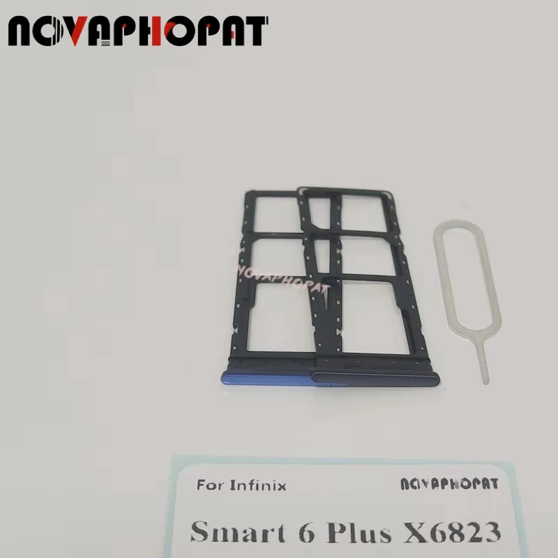 Novaphopat новый лоток для SIM-карты для Infinix Smart 6 Plus X6823 X6823C, держатель для SIM-карты, слот-адаптер, штифт для чтения