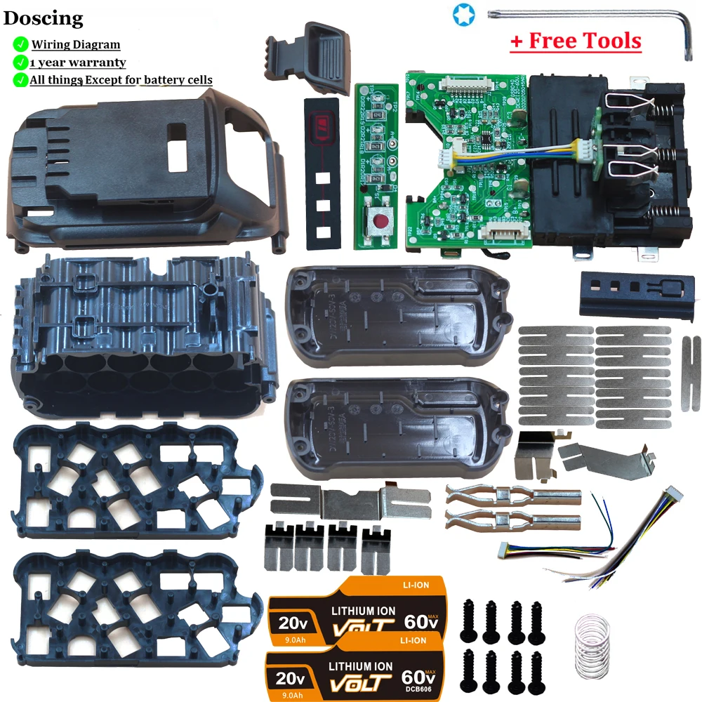 Doscing For DeWalt DCB606 Plastic Case Protection Board PCB for DeWalt MAX XR 20V/60V DCB609 DCB205 DCB204 DCB206 DCB209