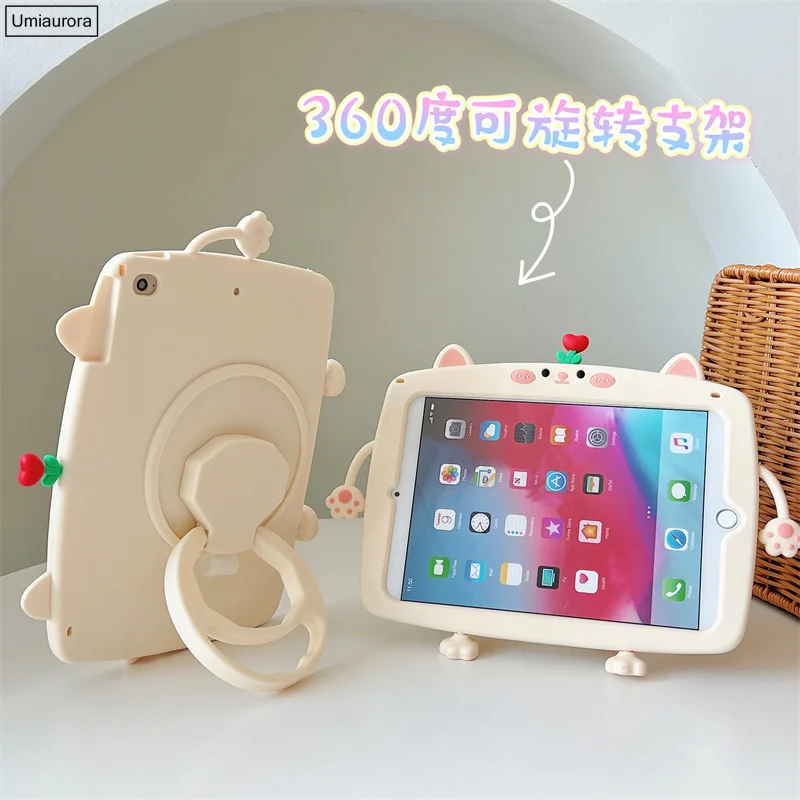 For Samsung Galaxy Tab A8 10.5 SM-X200 X205 T290 A7 SM-T500 S6 Lite SM-P610 SM-T220 Tablet Cover Kids Rotation Handle Stand Case