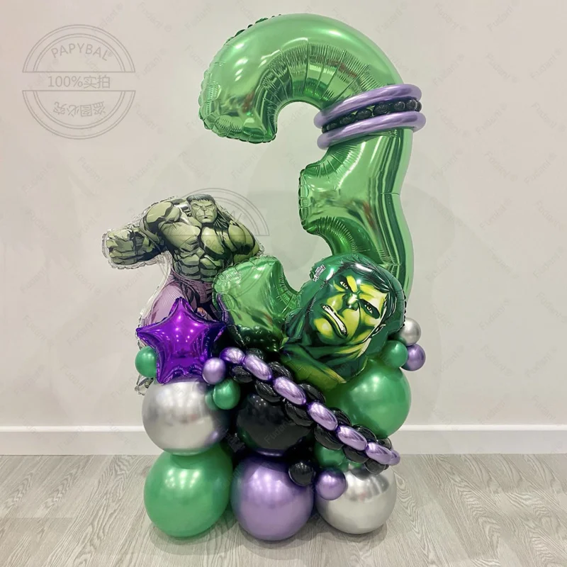 46 Globos temáticos de héroe de Hulk de Disney, decoración para fiesta de bienvenida de bebé, decoraciones para fiesta de cumpleaños, juguetes temáticos de Los Vengadores para niños, regalo, Globos de aire