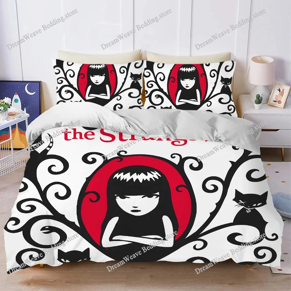 E-Emily The Strange book Duvet Cover Set Home Style Bedding Soft Laundry Cotton Bed Student Dormitory Gift