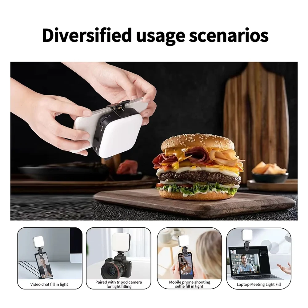 CCDD LED 비디오 채우기 빛 3000-9900k 미니 스튜디오 사진 빛 바이 컬러 온도 카메라 전화 사진 채우기 조명 2000mah