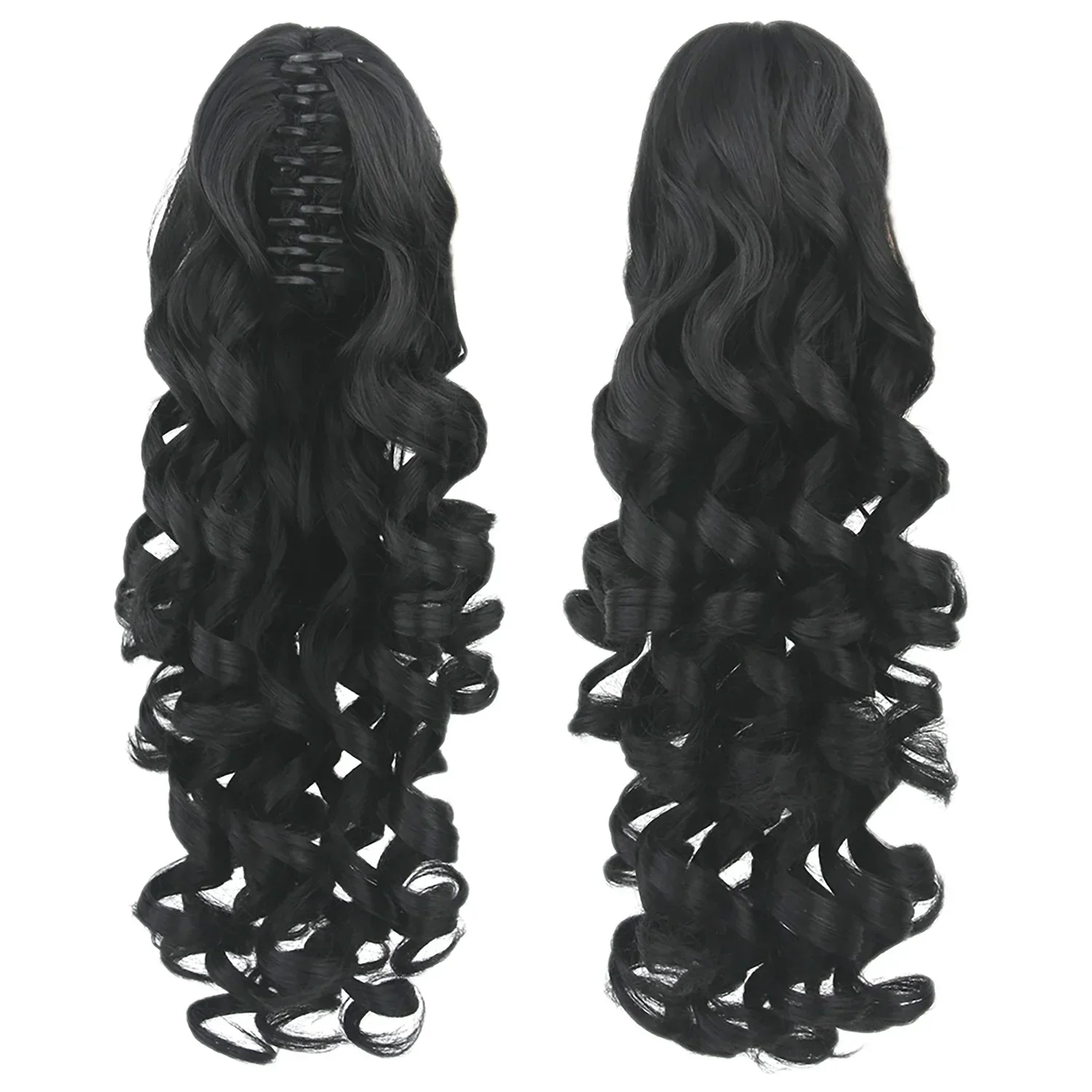 Brown Ombre Curly Clip in Ponytails Hairpieces Claw Headwear Fake Pony Tail Hair Extensions Postiche Cabelo