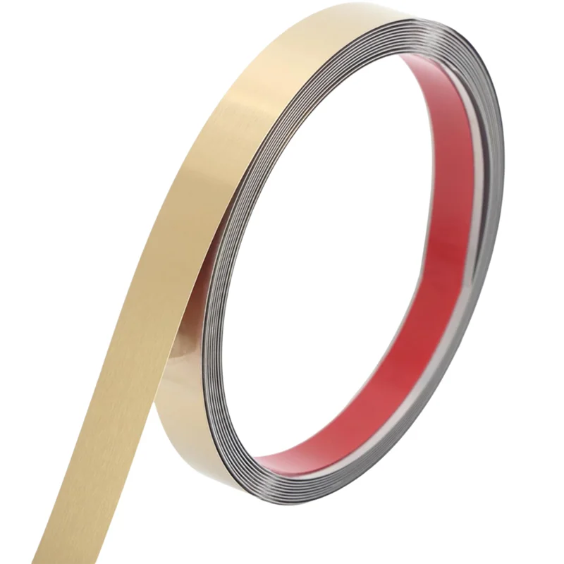 ABUH-garnitura de moldura de Metal autoadhesiva de acero inoxidable, pelar y pegar para pared, chimenea, bordes de espejo y decoración artesanal