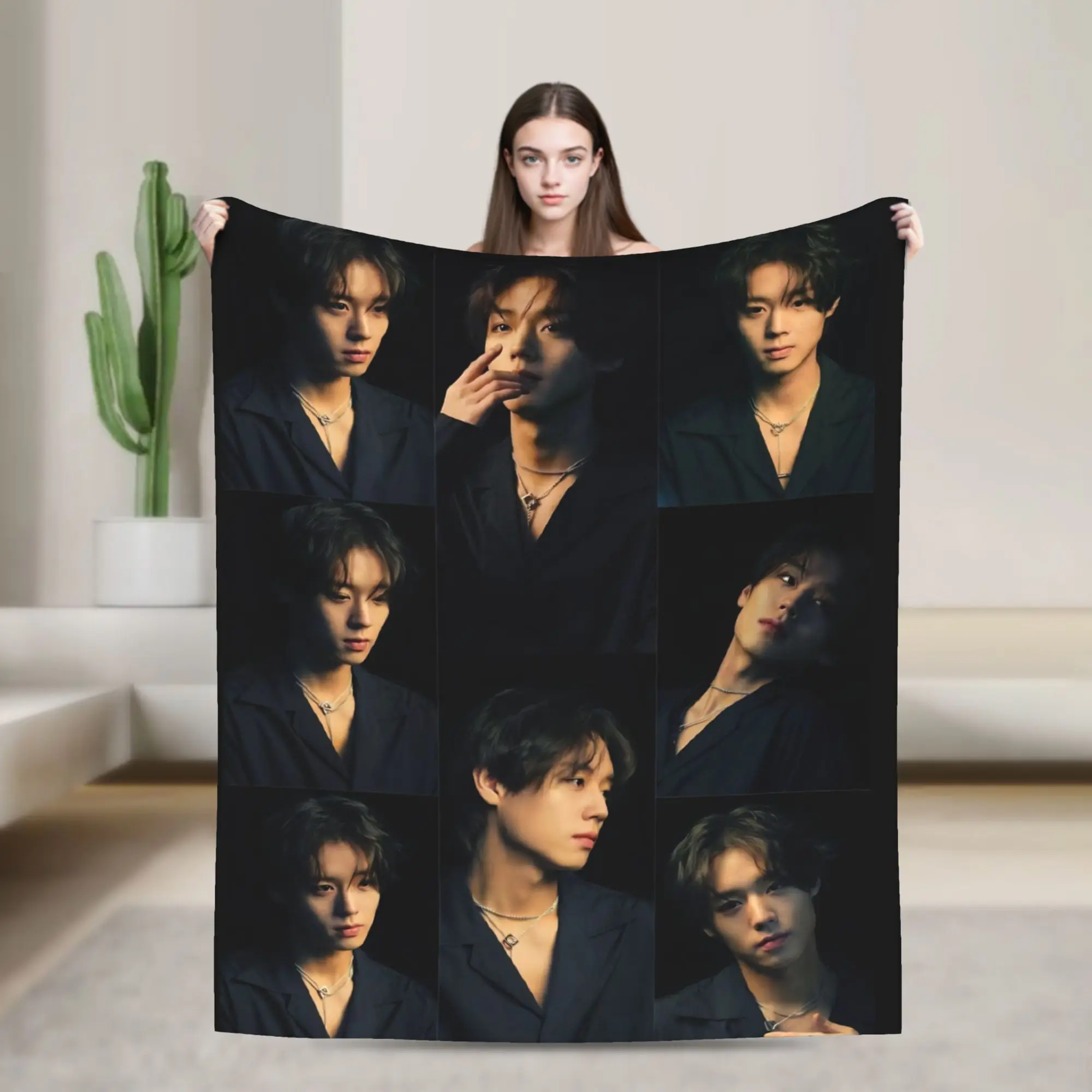P-Park Ji-hoons Korean Actors And Celebrities Blanket Wool Throw Blankets Bedding Couch Decoration Soft Warm Bedsprea,