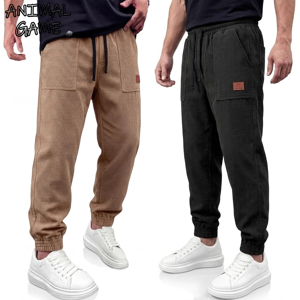 Koreanische Herren-Harlen-Hose, Arbeitshose, Herren-Cordhose, lockere Jogginghose, Fitnesshose, Wanderhose, Sportliche Freizeithose, atmungsaktive Streetwear