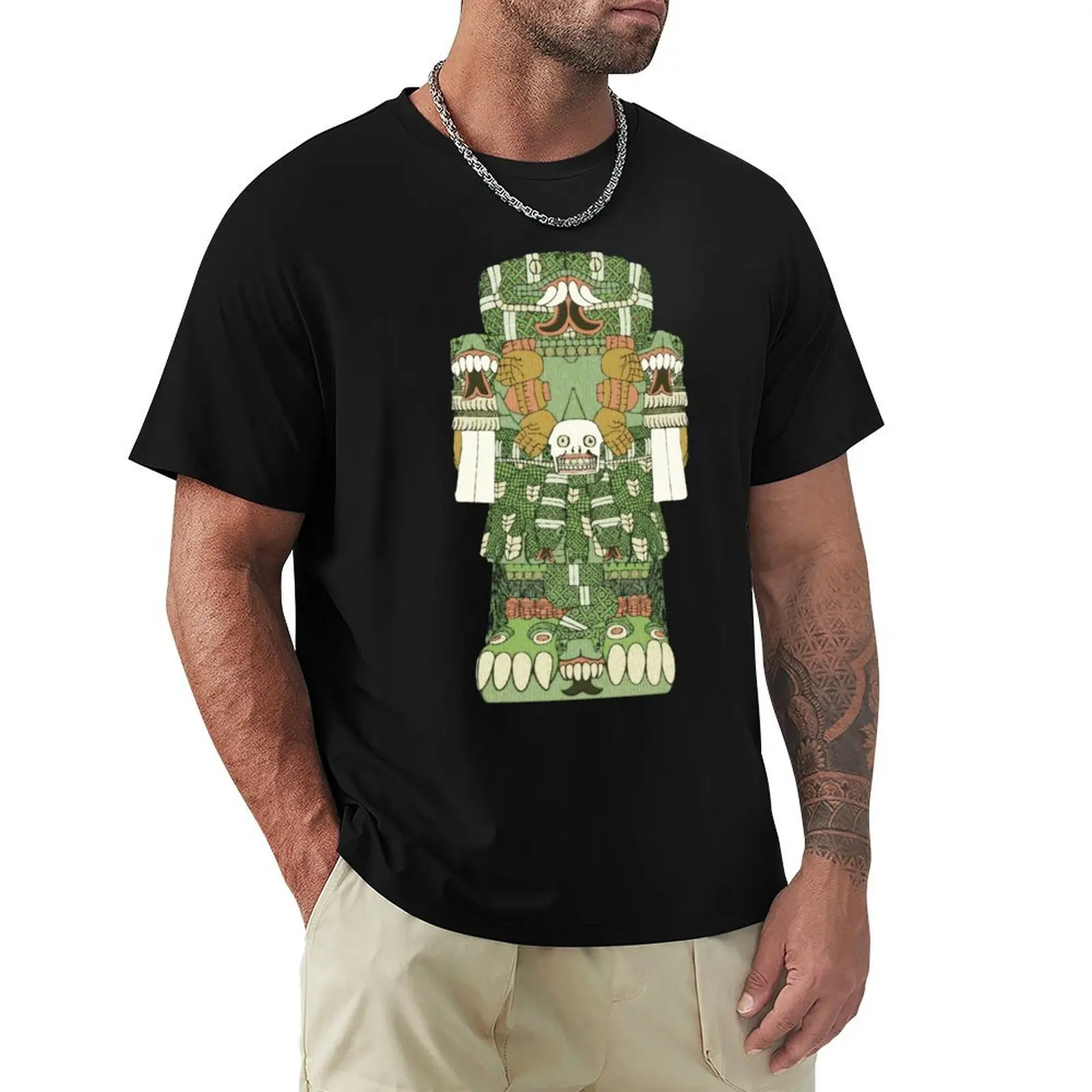 Coatlicue - Camiseta Aztec Mother Goddess Amate Paper Codex Borgia, camiseta minimalista informal de manga corta