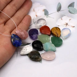 2Pcs Earrings Pendant Natural Stone Drop-Shaped Cross-Hole Pendant For Jewelry Making DIY Bracelet Necklace Accessory