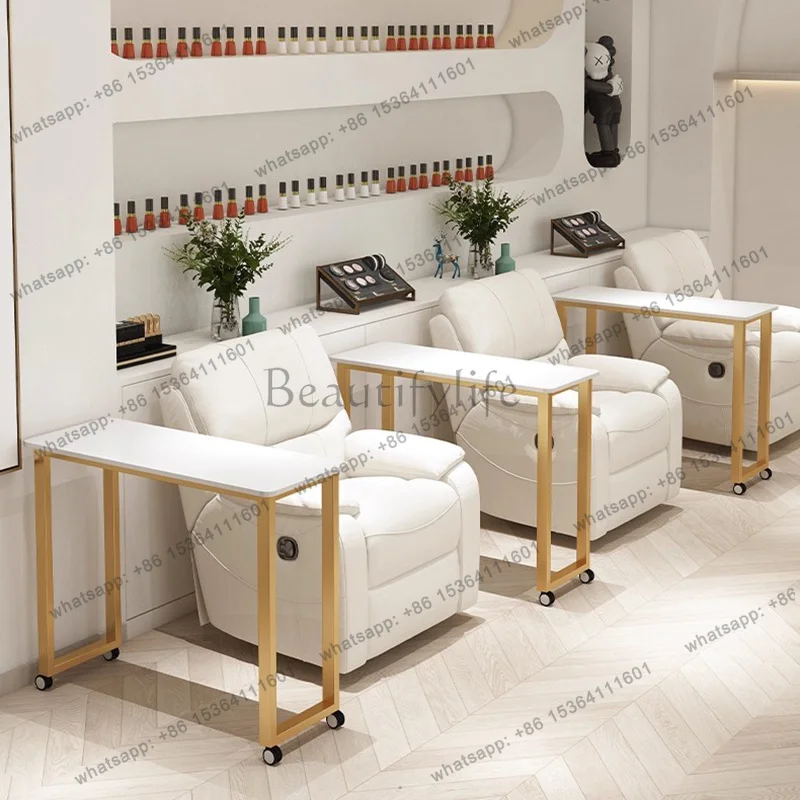 YJ Mobile Nail Table Dedicated Single-layer Nail Table With Wheel Simple Mesa De Manicura Portátil Beauty Salon Furniture