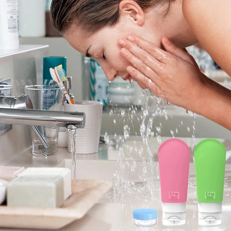 Набор дорожных бутылок из 17 упаковок для туалетных принадлежностей, дорожные контейнеры, герметичные силиконовые сжимаемые дорожные аксессуары