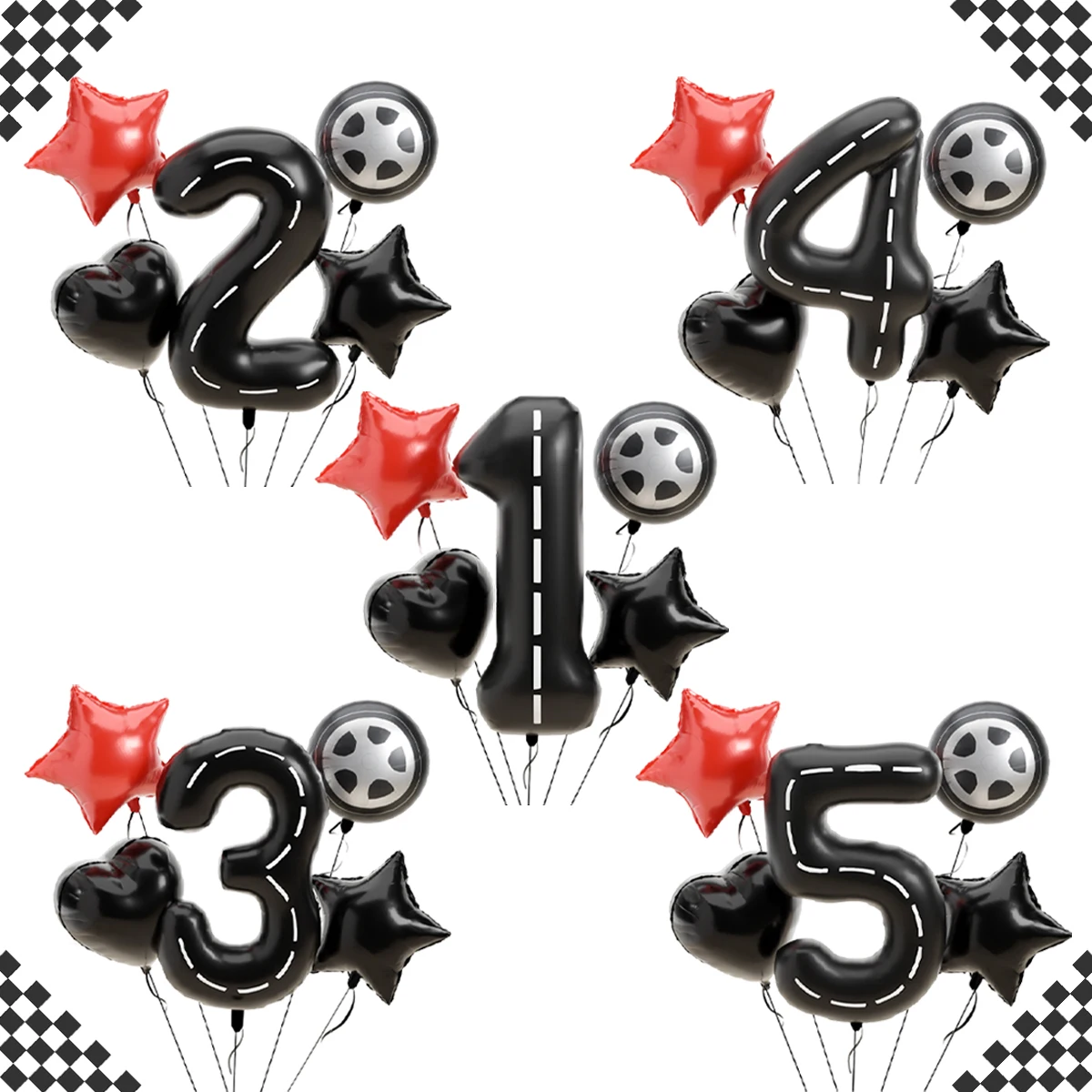 Race Car Theme Birthday Decoration Birthday Balloons Wheel Tire Foil Balloons Boy Birthday Racing Car Party Supplies Baby Shower