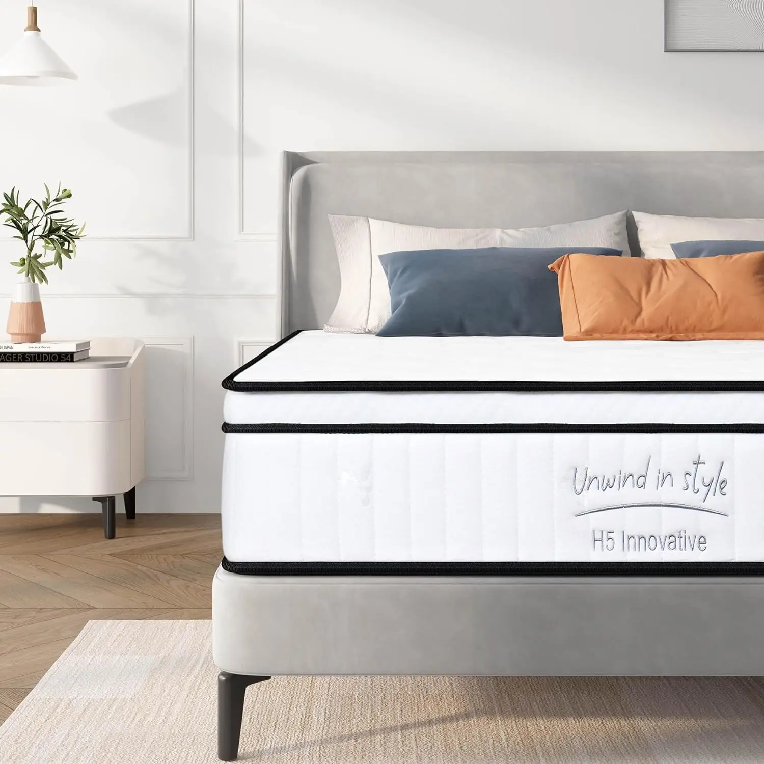 Queen Mattress,10 Inch Queen Size Mattress,Hybrid Mattress Queen In a Box,Individually Pocketed Innerspring,Fiberglass-Free