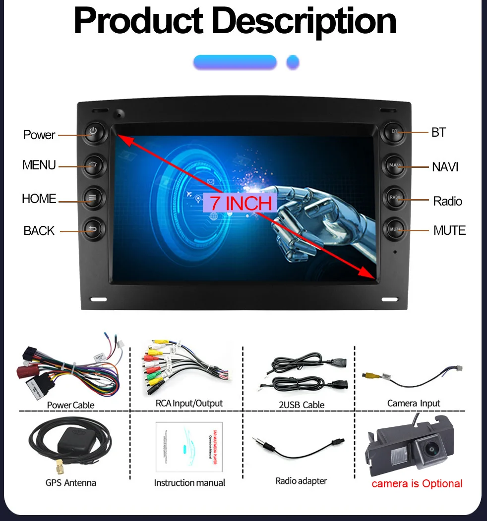 Android Auto Car radio Carpaly GPS Navigation HD Reverse camera For Renault Master/Laguna/ Vel Satis/Clio/Opel Movano Combi X70