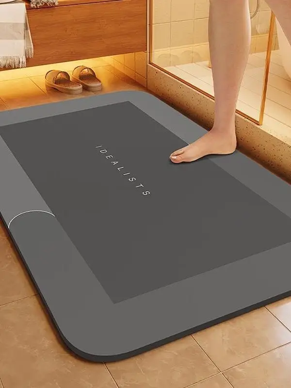 

Простой современный влаговпитывающий коврик для ванной, нескользящий, быстросохнущий, для пола, для туалета, для дома, с рисунком динозавра из силикона