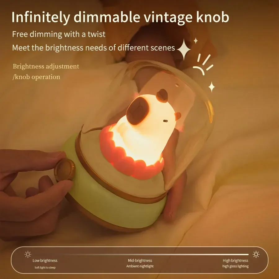 Mini Desktop LED Night Light Cute Kerosene Light Rechargeable Dimmable Table Lamp Kid\'s Gift For Hotel Bedroom Coffee Bar Decor