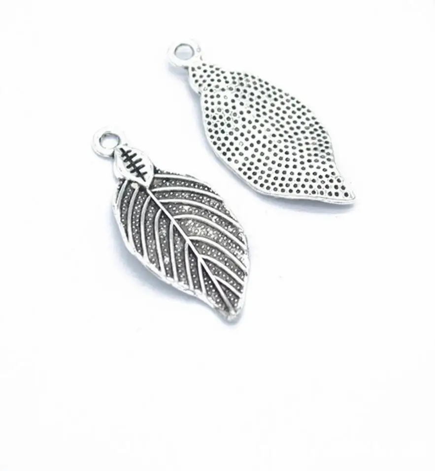 

50pcs Nice Charms Tree Leaf 35*15mm Tibetan Silver Color Pendants Antique Jewelry Making DIY Handmade Craft F0333