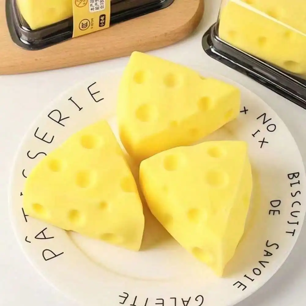 Simulated Cheese Squishy Creative Flour Vent Ball Soft And Cute Texture Kneadable Healing Stress Relief Toy
