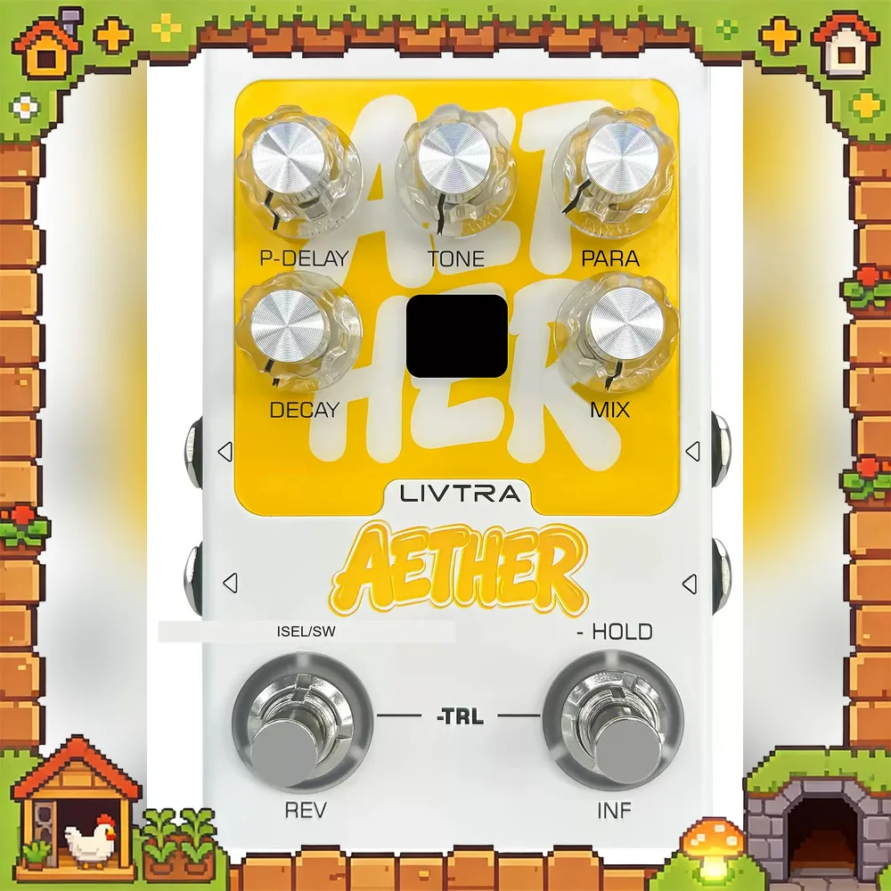 LIVTRA AETHER Stereo Reverb Guitar Effects Pedal 9 Algorithms Infinite Hold USB C Audio Interface For Gifts