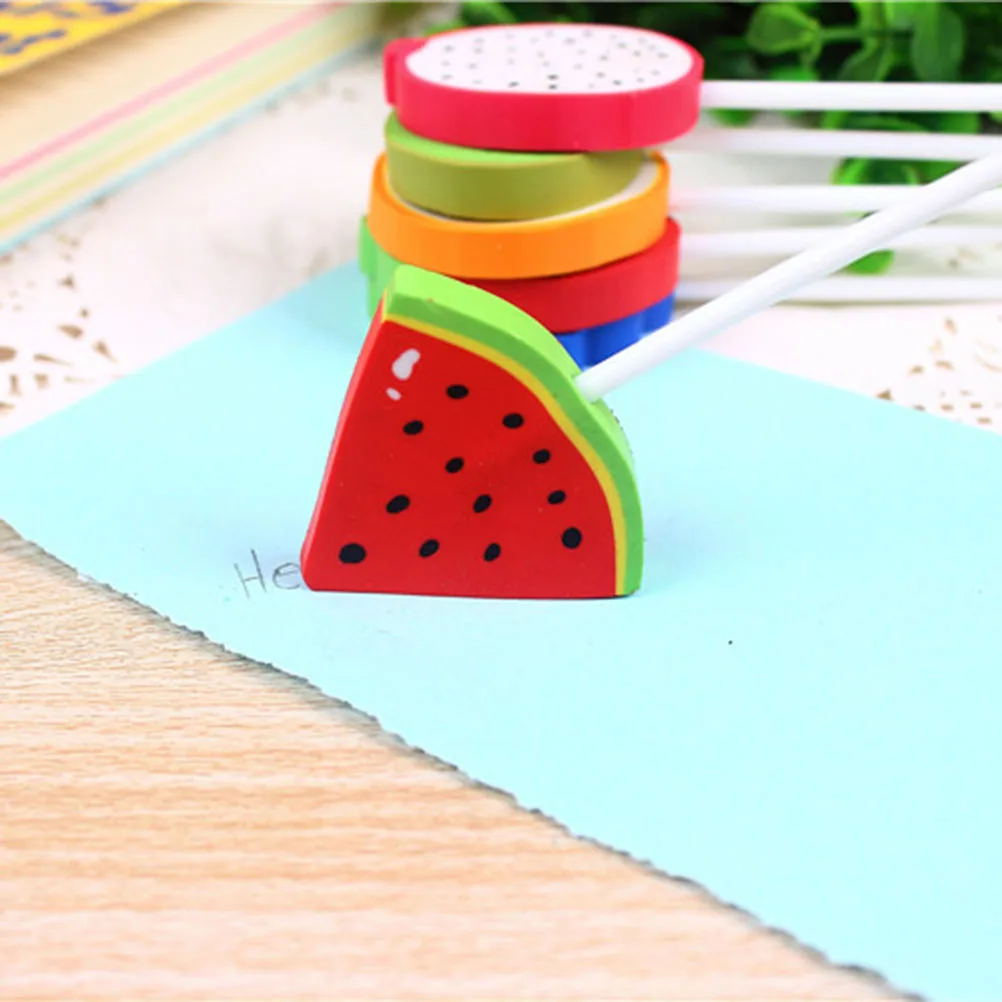 

6 Pcs Portable Kids Creative Pencil Student Office Pencil Eraser School Christmas Fruit Simulation Eraser Gifts