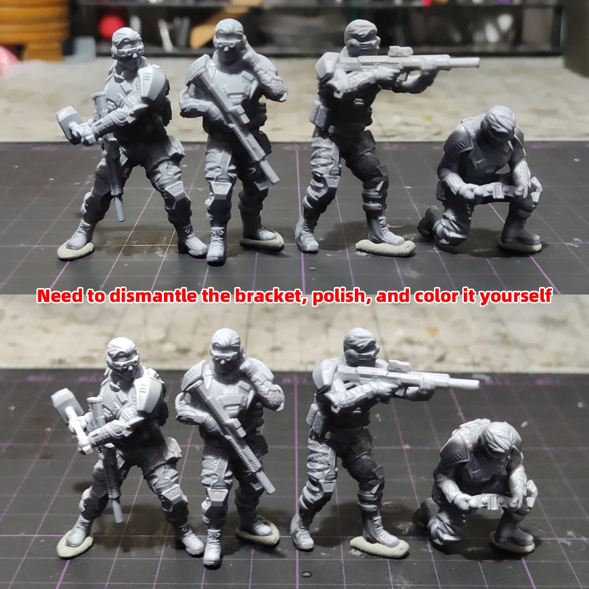 1/35 1/48 1/60 1/72 1/100 1/144 Modellbausatz 3D Harz Miniatur Soldatenfiguren Diorama Unbemalte Tracker Squad DIY – Detail 1