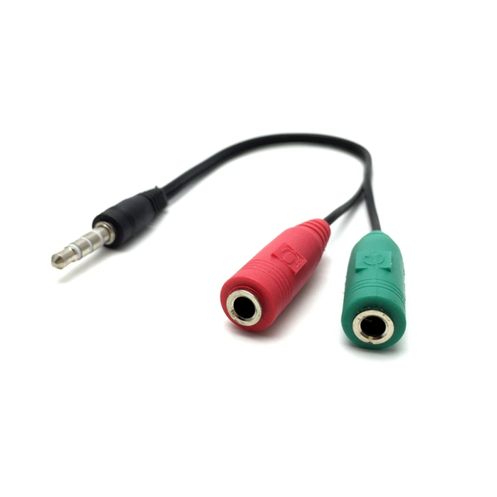 Splitter Kopfhöreranschluss 3,5 mm Stereo Audio Y-Splitter 2 Buchse auf 1 Stecker Kabeladapter Mikrofonstecker für Kopfhörer