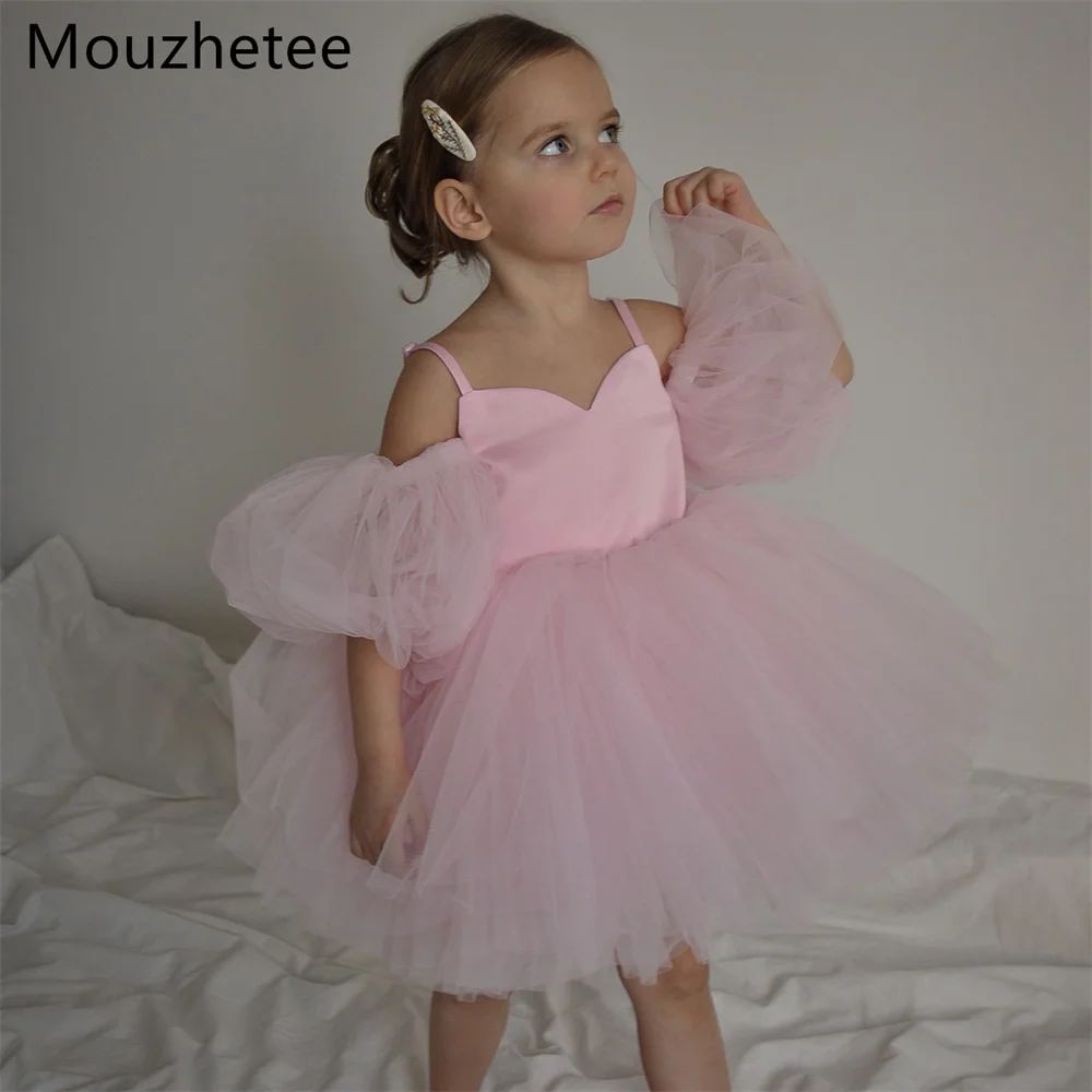 

Booma A-Line Spaghetti Strap Tulle Flowers Girl Dresses Wedding Party Dress for Kids Flowers Girls Prom Gowns Customized 2026
