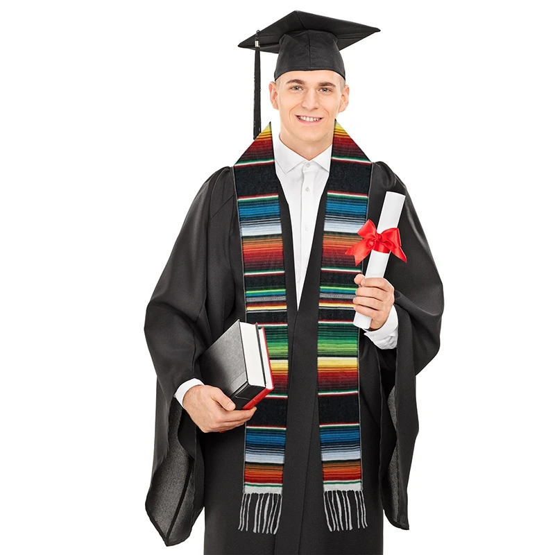 Ceinture de remise des diplômes mexicaine, écharpe rayée, fournitures de fête, longues écharpes, sangle initiée, accessoire photo, cérémonie de remise des diplômes, 2023