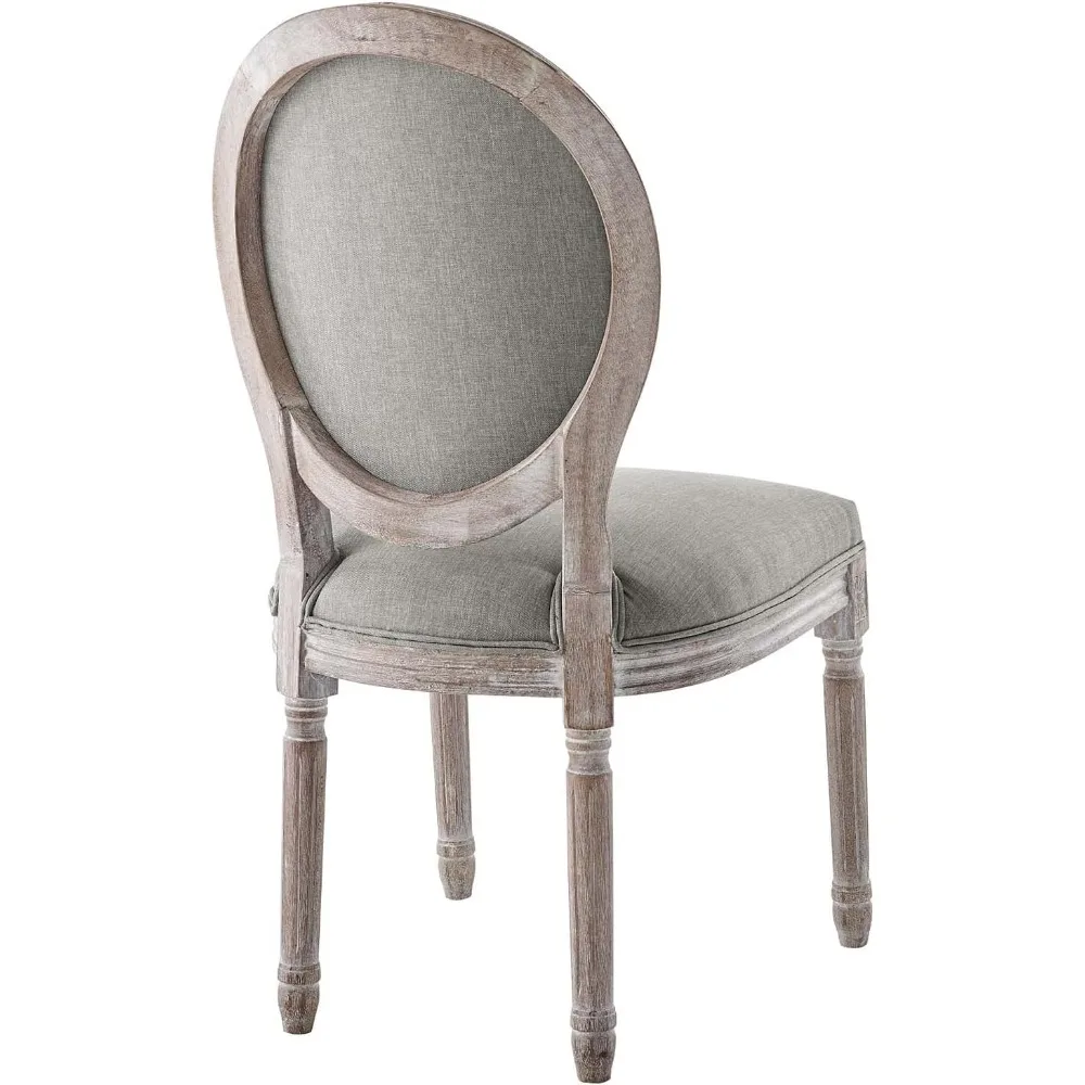 كرسي طعام من القماش معنقدة على الطراز الفرنسي العتيق باللون الرمادي الفاتح من Modway Arise