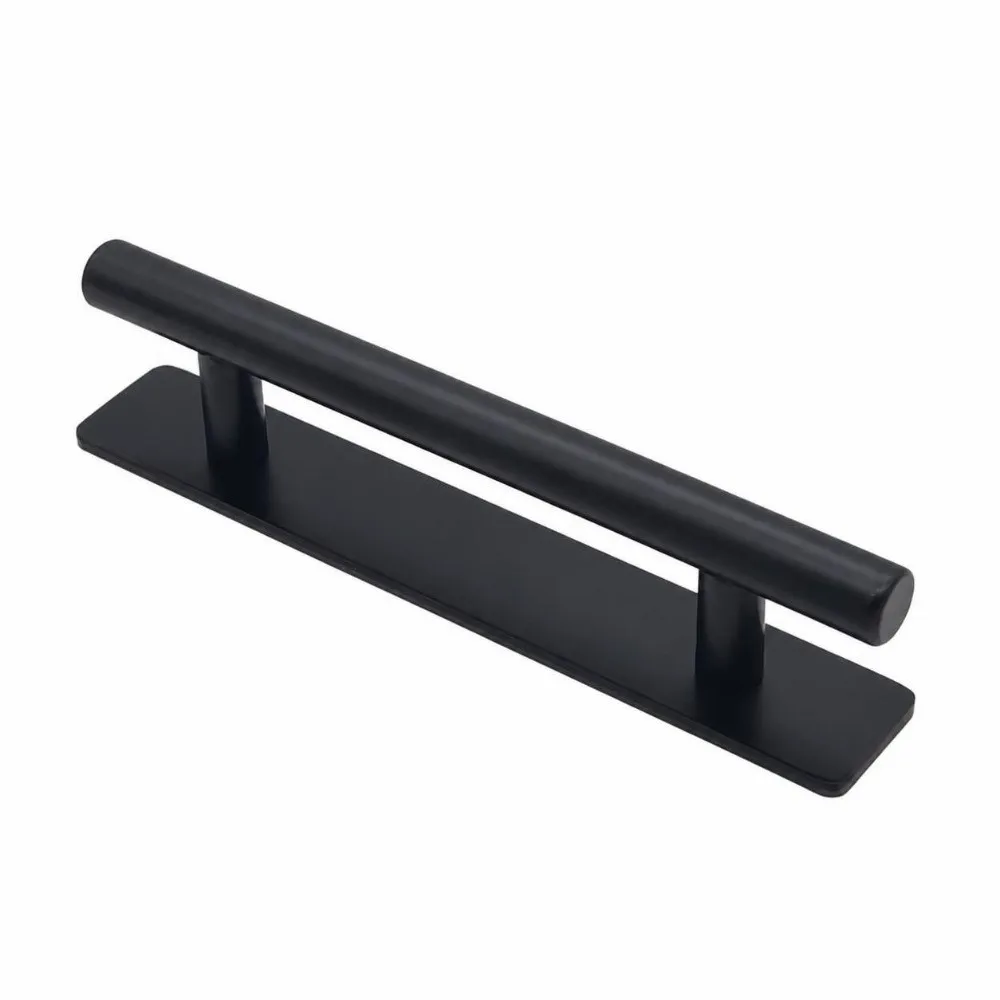 1PCS Self-Adhesive Stick-On Cabinet Handles Stainless Steel No-Punch Door Pulls Punch-Free Black Silver Color Hardware Pulls