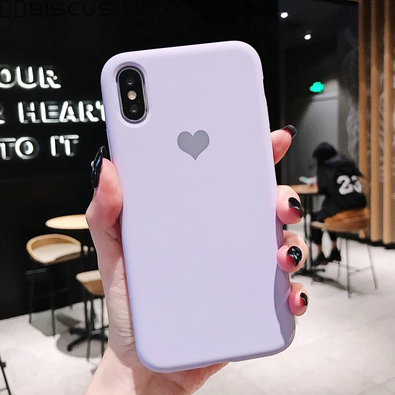 Candy Color Love Heart Case for iPhone 11 Pro 14 13 12 Mini XR XS X Xs Max Cover for iPhone 8 7 Plus Soft TPU Silicone Case
