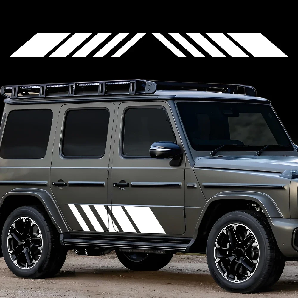 

2PCS Car Side Door Long Stripe Skirt Sticker Waterproof Vinyl Decal Self-adhesive Auto Body Decor Sticker For Mercedes Benz G63