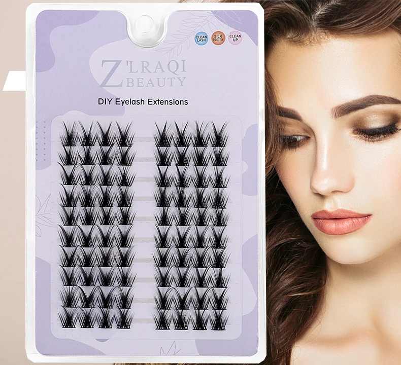 Manga Style 3D Eyelash Extensions 80 Clusters Segmented Dramatic Lash Bundles Soft Ribbon Strip Lashes