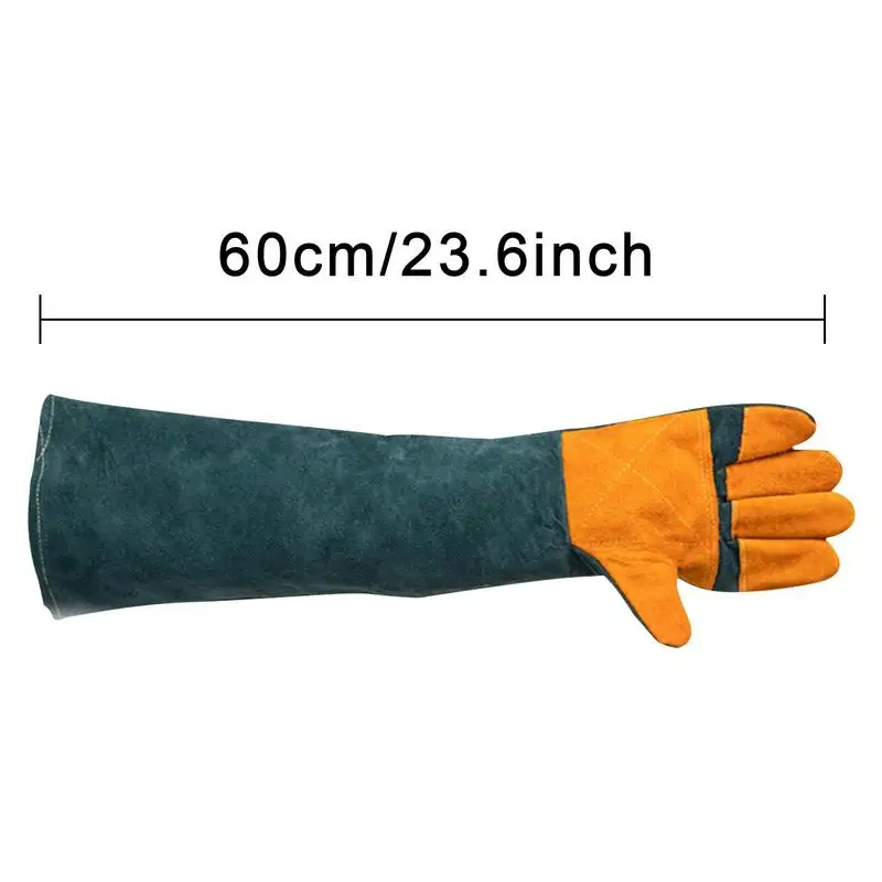 Animal Handling Gloves Reinforced Leather Bite Sleeve Dog Training For Large Dogs Bite Proof Animal Gloves For Cat Dog Bird