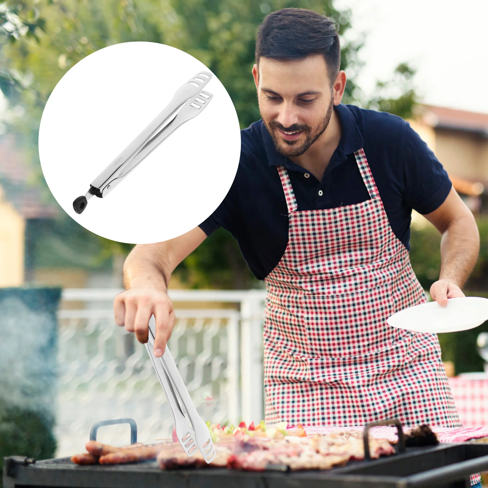 

1Pcs Stainless Steel Food Tong Strong Heat Resistant Rust Proof Steak Clip for Home Party Bbq Cooking Supplies