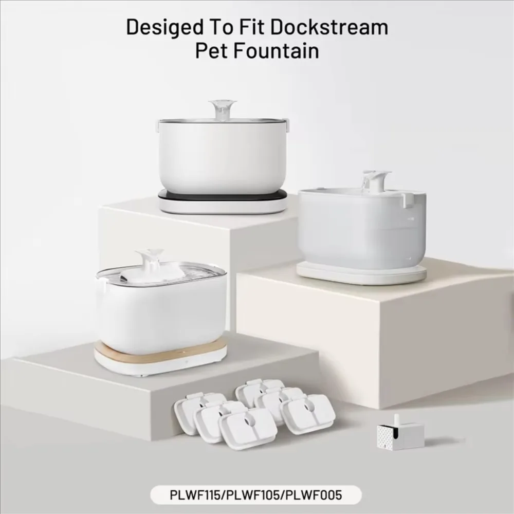12 Pack Replacement Filters for Dockstream Wireless Cat Water Fountain PLWF005/PLWF115/WF105, Pet Fountain Filters