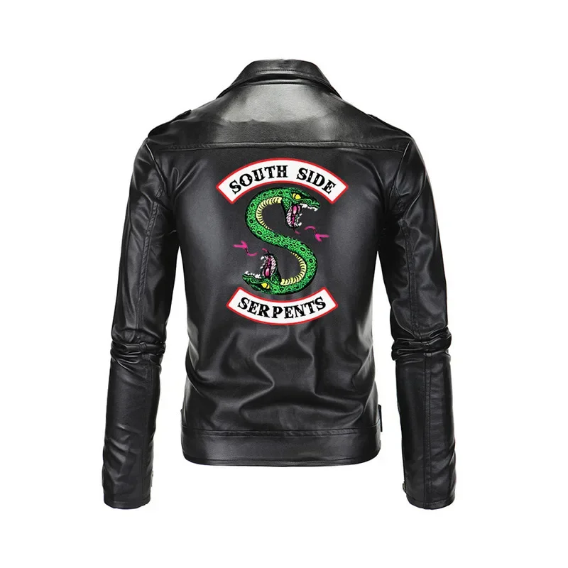 Giacca Riverdale Coat uomo South Side Serpents Riverdale Southside PU giacche in pelle Serpents Streetwear cappotto Outwear in pelle