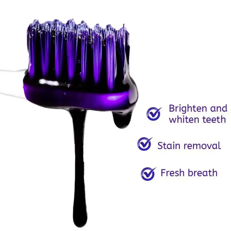 30ml V34 SMILEKIT Purple Whitening Toothpaste Remove Stains Reduce Yellowing Care for Teeth Gums Fresh Breath Brightening Teeth